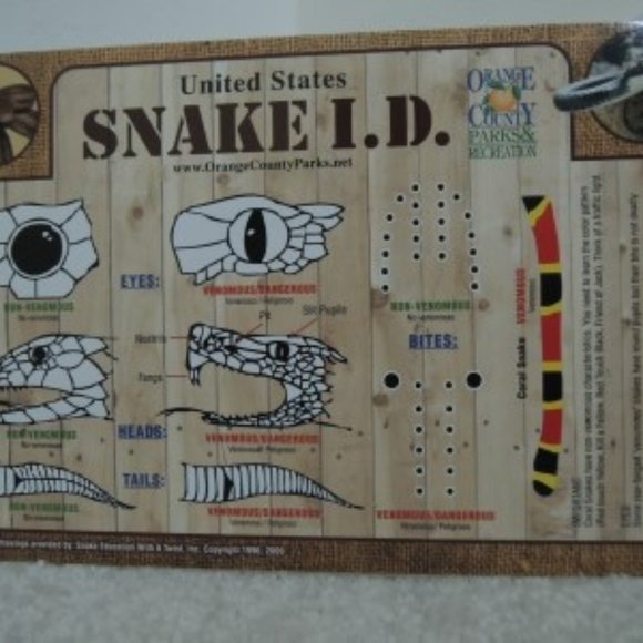 Snake Identification Guide Snake I. D. Chart - Do and Don't Do Herpetology Guide - Picture 1 of 6